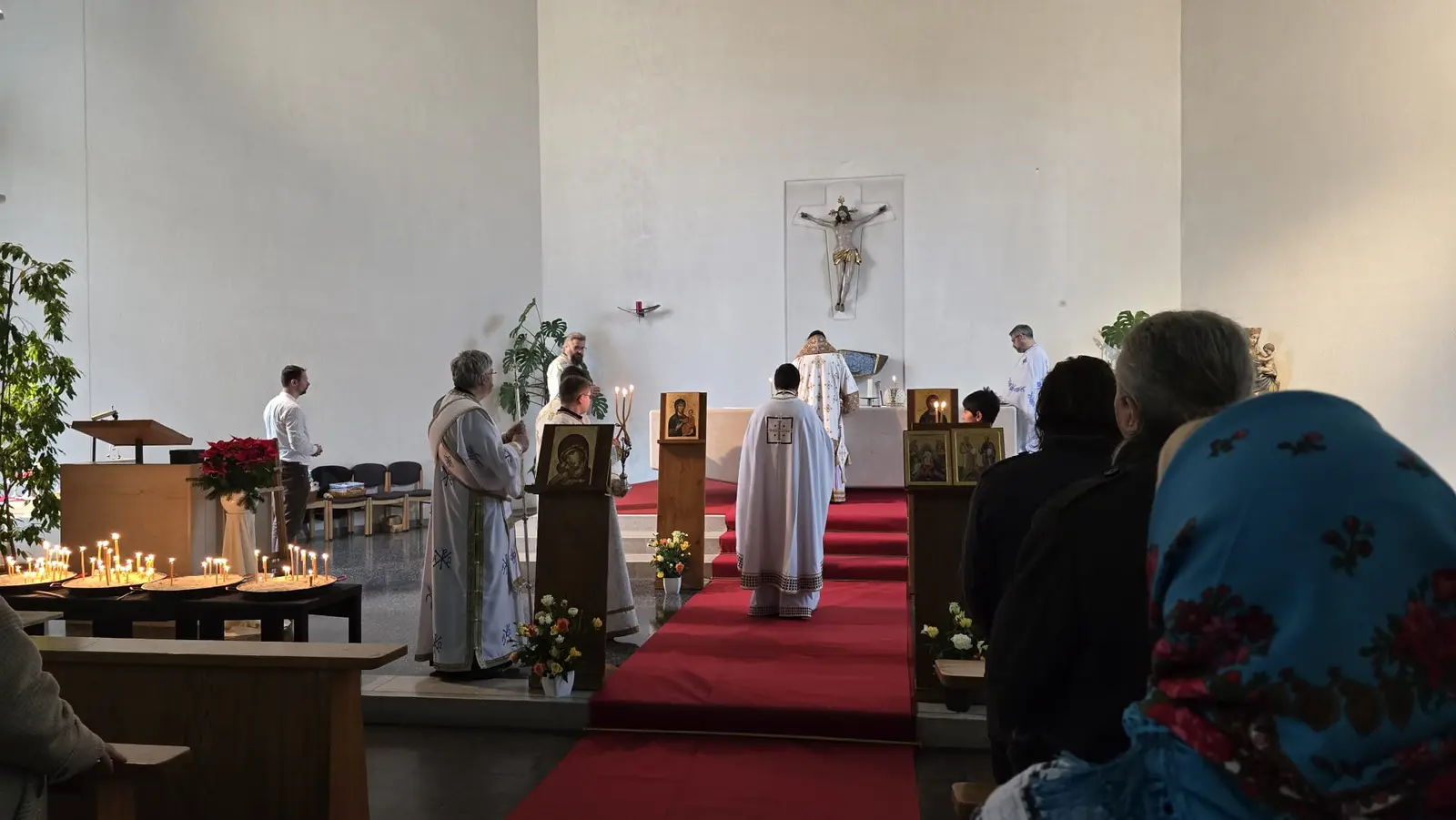 Slujba în biserica din Baden
